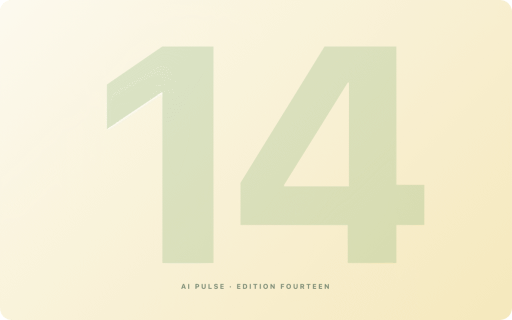 AI Pulse #14 cover — "Opus 4.8 ships with an orchestration brain"